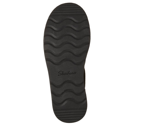 Papuci sport, dama, SKECHERS KEEP COZY - COZY CAS 169144-BBK negru, piele intoarsa